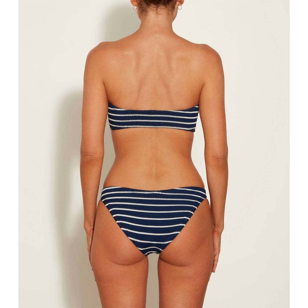 NEW HUNZA G jean bikini set in navy/white - Picture 2 of 3